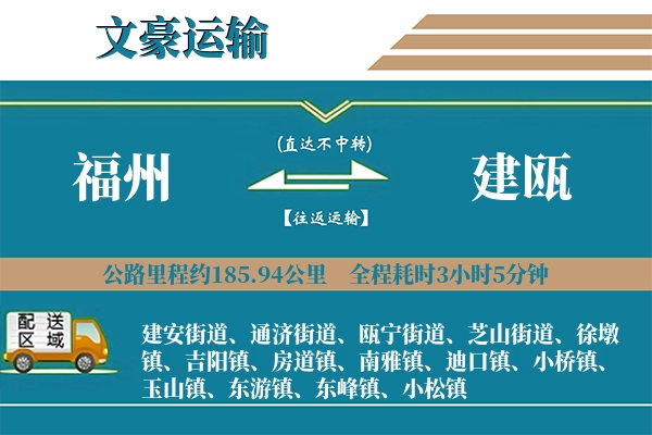福州到建瓯物流专线