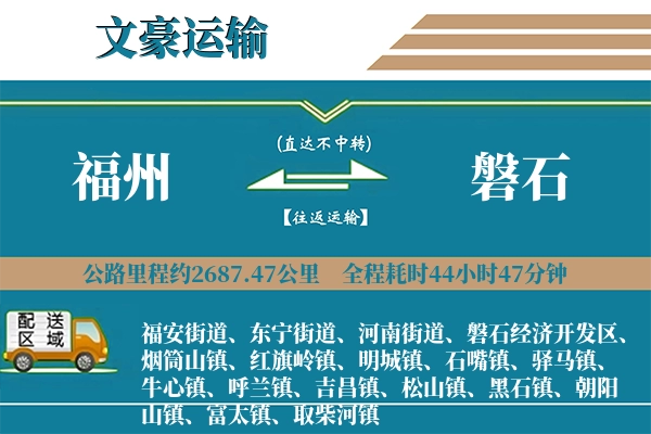 福州到磐石物流专线