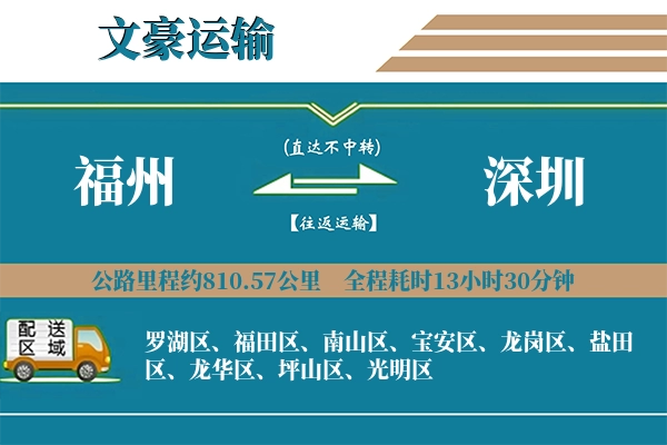 福州到深圳物流专线