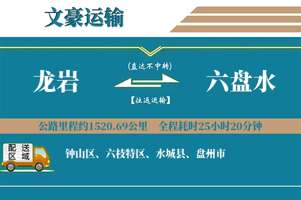 龙岩到六盘水物流专线