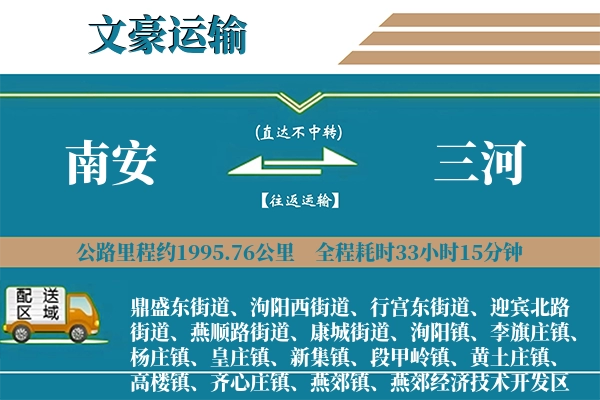 南安到三河物流专线