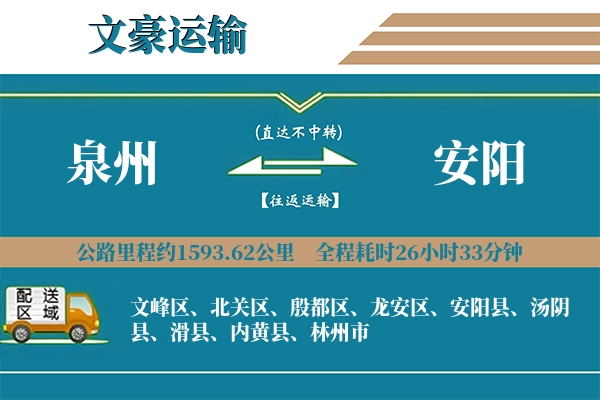泉州到安阳物流专线