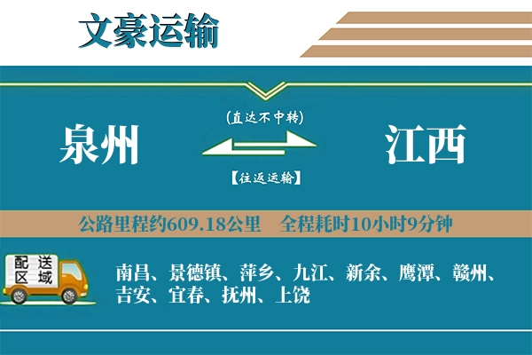 泉州到江西物流专线