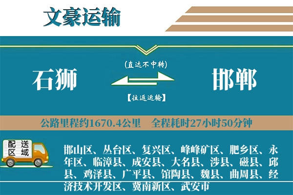 石狮到邯郸物流专线