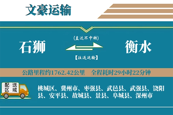 石狮到衡水物流专线