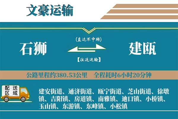 石狮到建瓯物流专线