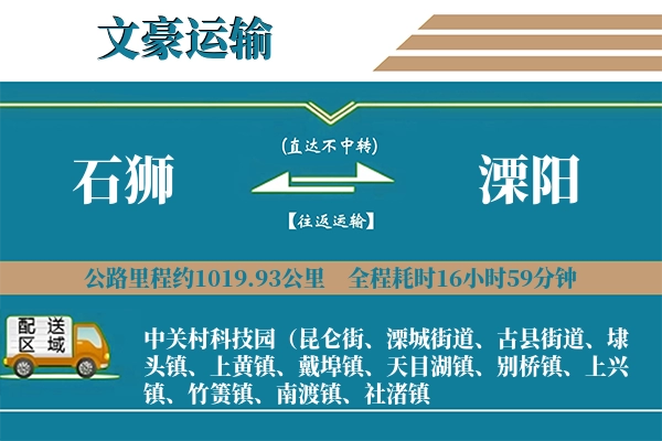 石狮到溧阳物流专线
