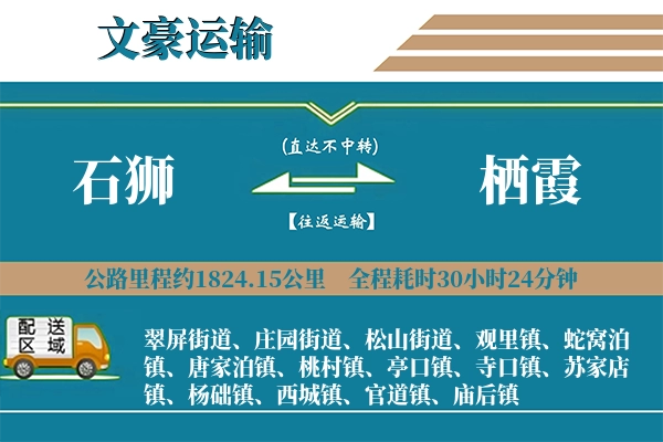 石狮到栖霞物流专线