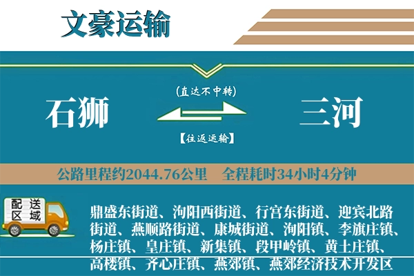 石狮到三河物流专线